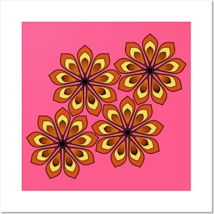 Geometric flowers Posters and Art